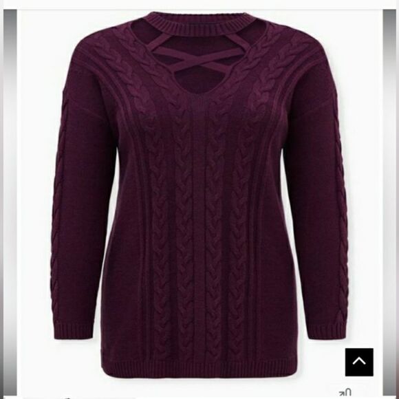 Torrid sweater with lattice detail size 2 - Picture 2 of 3